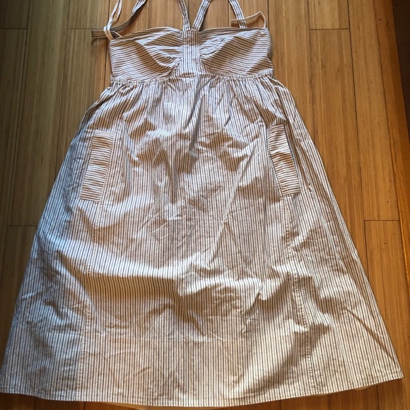 Madewell Beige Striped Midi Dress - Picture 3 of 10